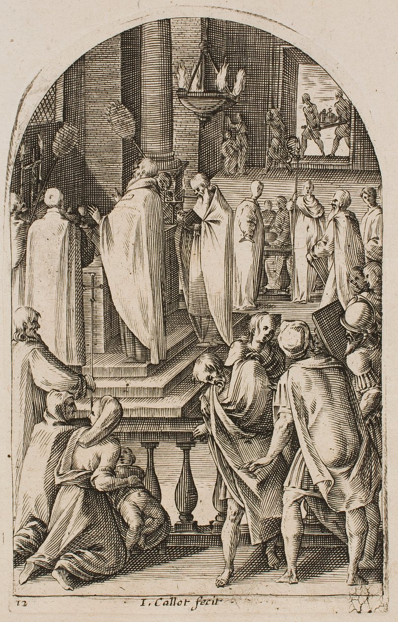 Sankt Basil fejrer messens offer, fra serien „Billeder fra Rom“ af Jacques Callot