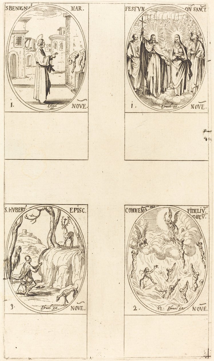 Sankt Benignus; Allehelgensfest; Minde om de døde; Sankt Hubert af Jacques Callot
