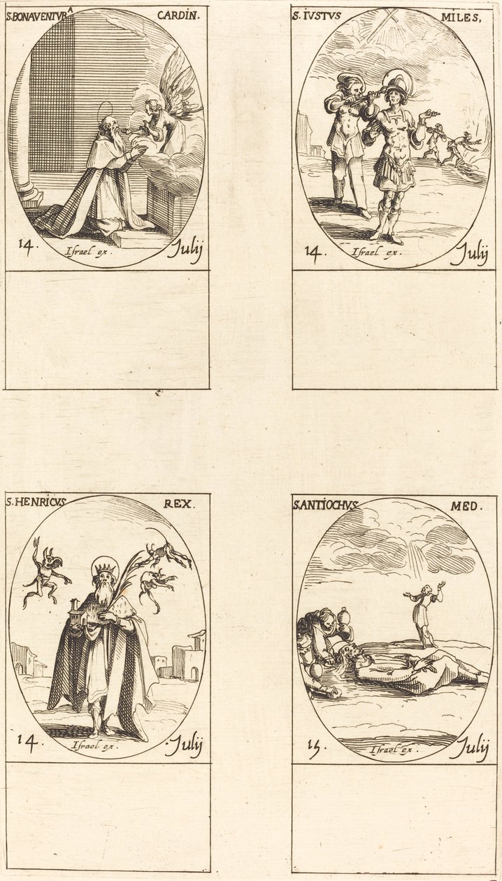 St. Bonaventura; Sankt Justus; Sankt Henrik, Kejser; Sankt Antiokus af Jacques Callot