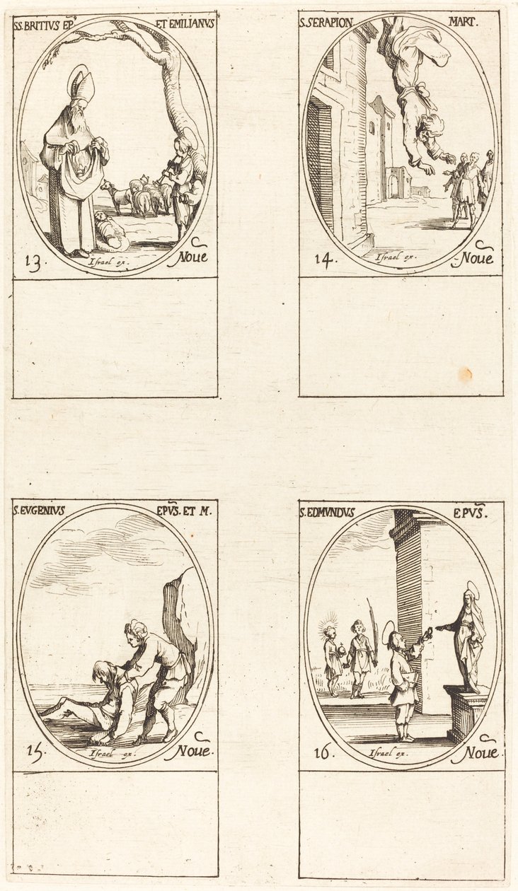 St. Brice; St. Serapion; St. Eugenius; St. Edmund af Jacques Callot