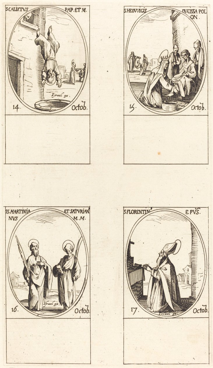 St. Calixtus; St. Hedwigs; Hellige Martinian og Saturian; St. florentinsk af Jacques Callot