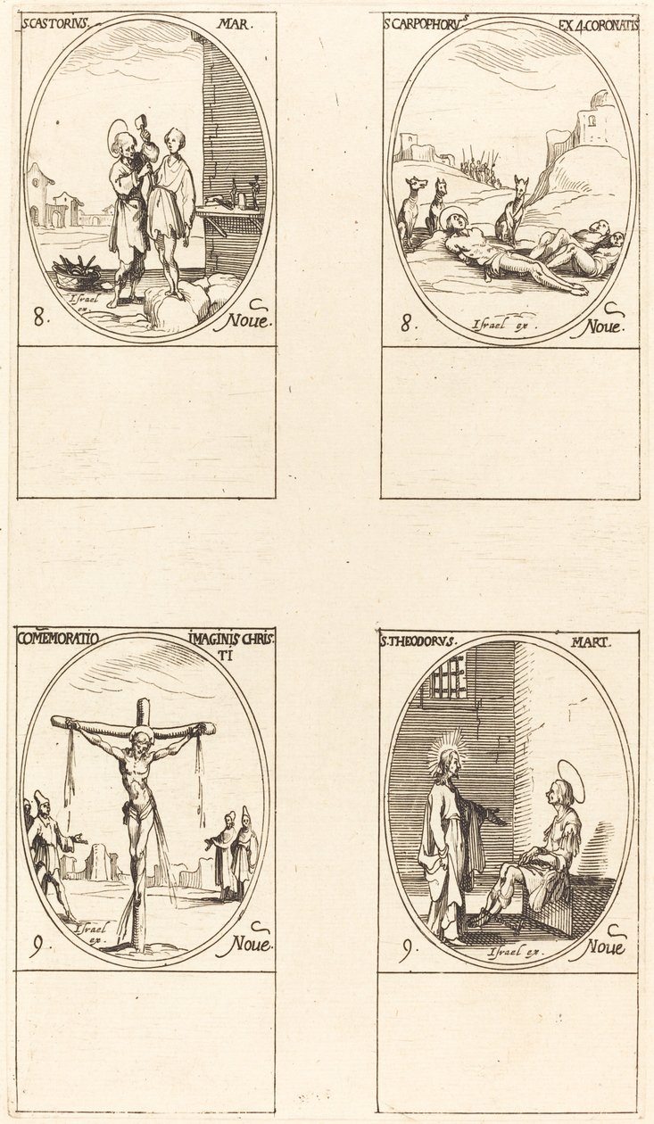 St. Castorius, St. Carpophorus & De fire kronede martyrer, minde om billedet. af Jacques Callot