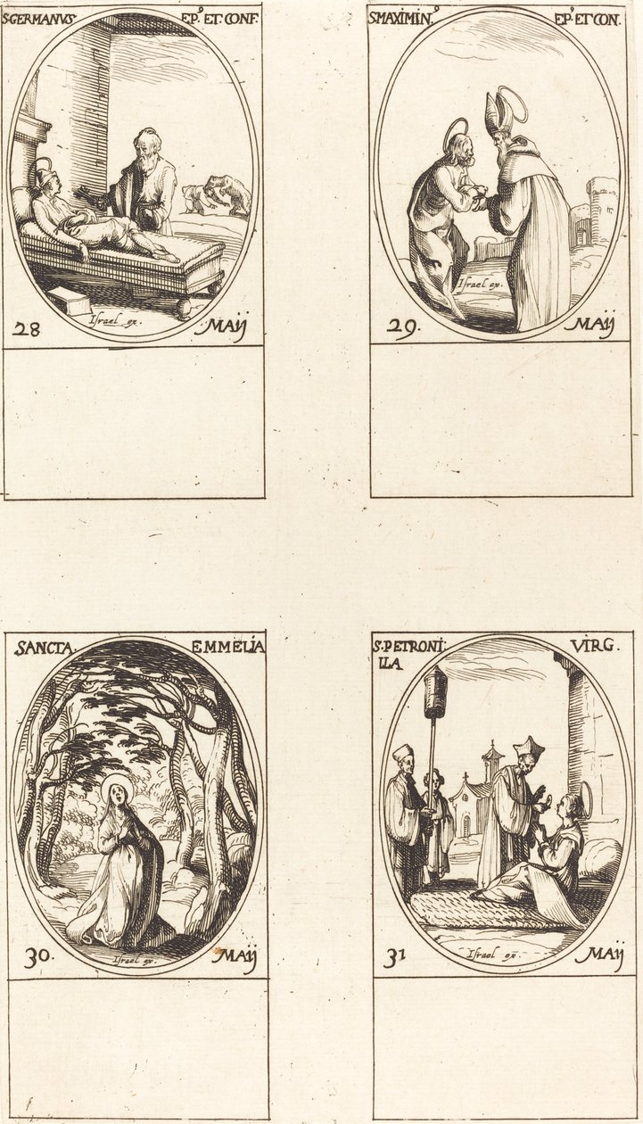 St. Germanus af Paris; St. Maximinus; St. Emmelia; St. Petronilla af Jacques Callot
