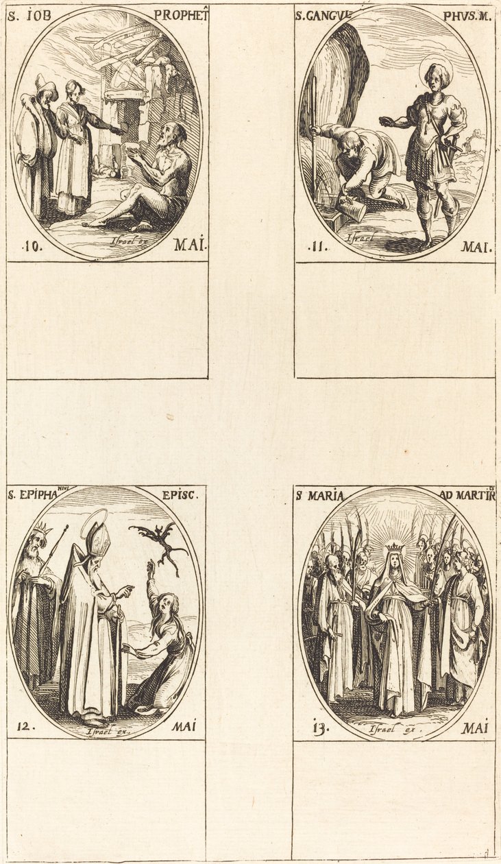 Sankt Job, Profet, Sankt Gangulphus, Sankt Epiphanius, Sankt Maria af Martyrerne. af Jacques Callot