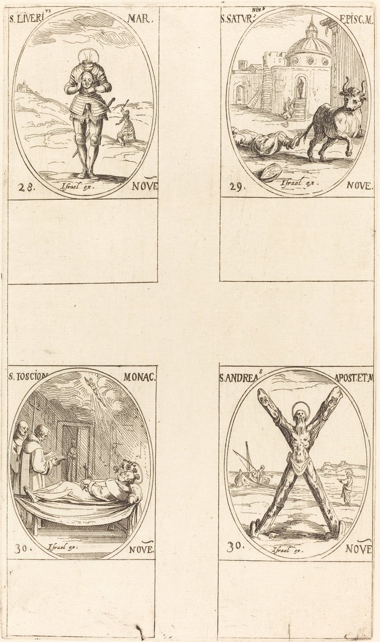 St. Livery, St. Saturninus, St. Tioscion, St. Andrew af Jacques Callot