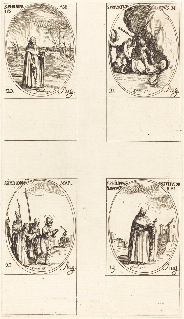 Sankt Philibert, Abbed; St. Privatus; St. Symphorian; Sankt Philip af Jacques Callot