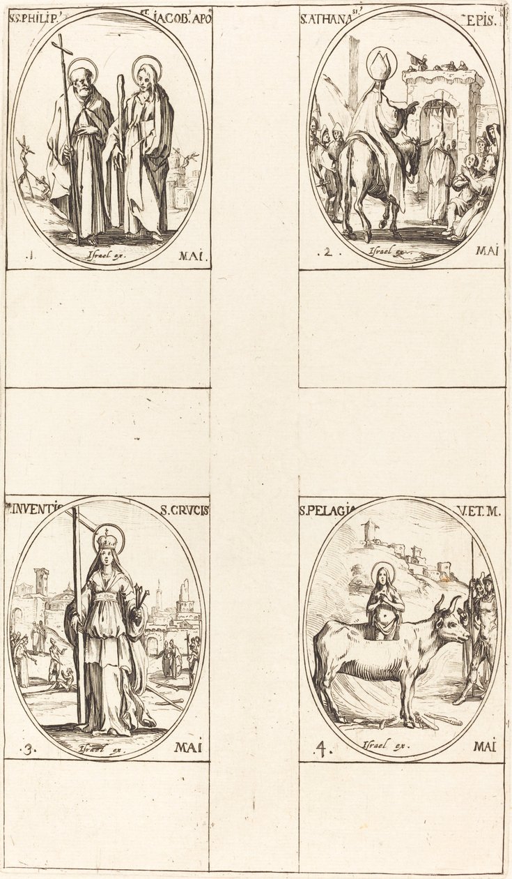 Sankt Filip og Jakob den Mindre, apostle; St. Athanasius; Opfindelsen af korset; af Jacques Callot