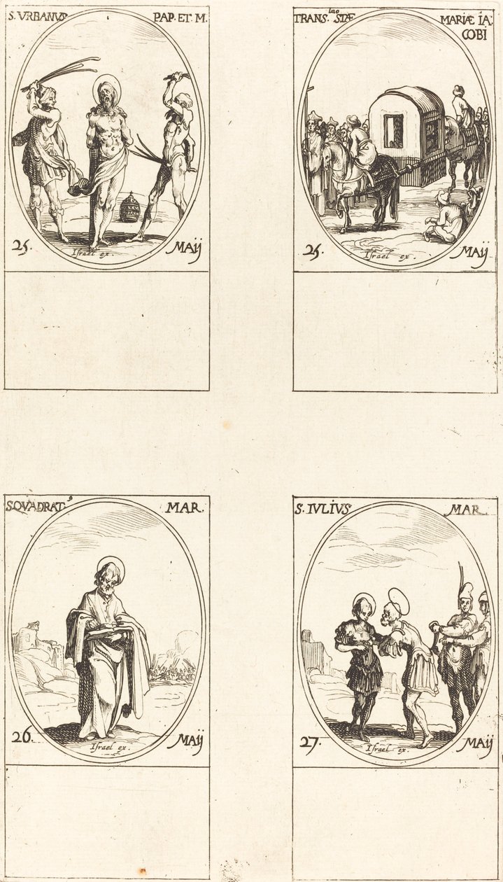 St. Urban, Oversættelsen af St. Mary of James, St. Quadrat, St. Julius. af Jacques Callot