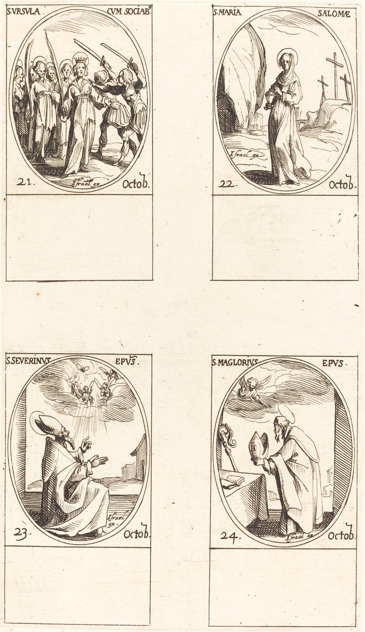 Sankt Ursula og ledsagere; St. Mary Salome; St. Severinus; Sankt Maglorius af Jacques Callot