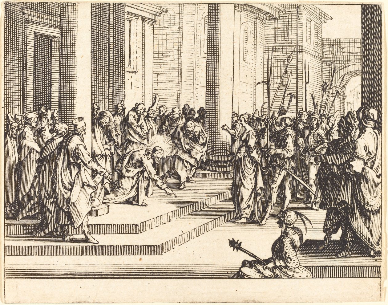 Jesu stening af Jacques Callot