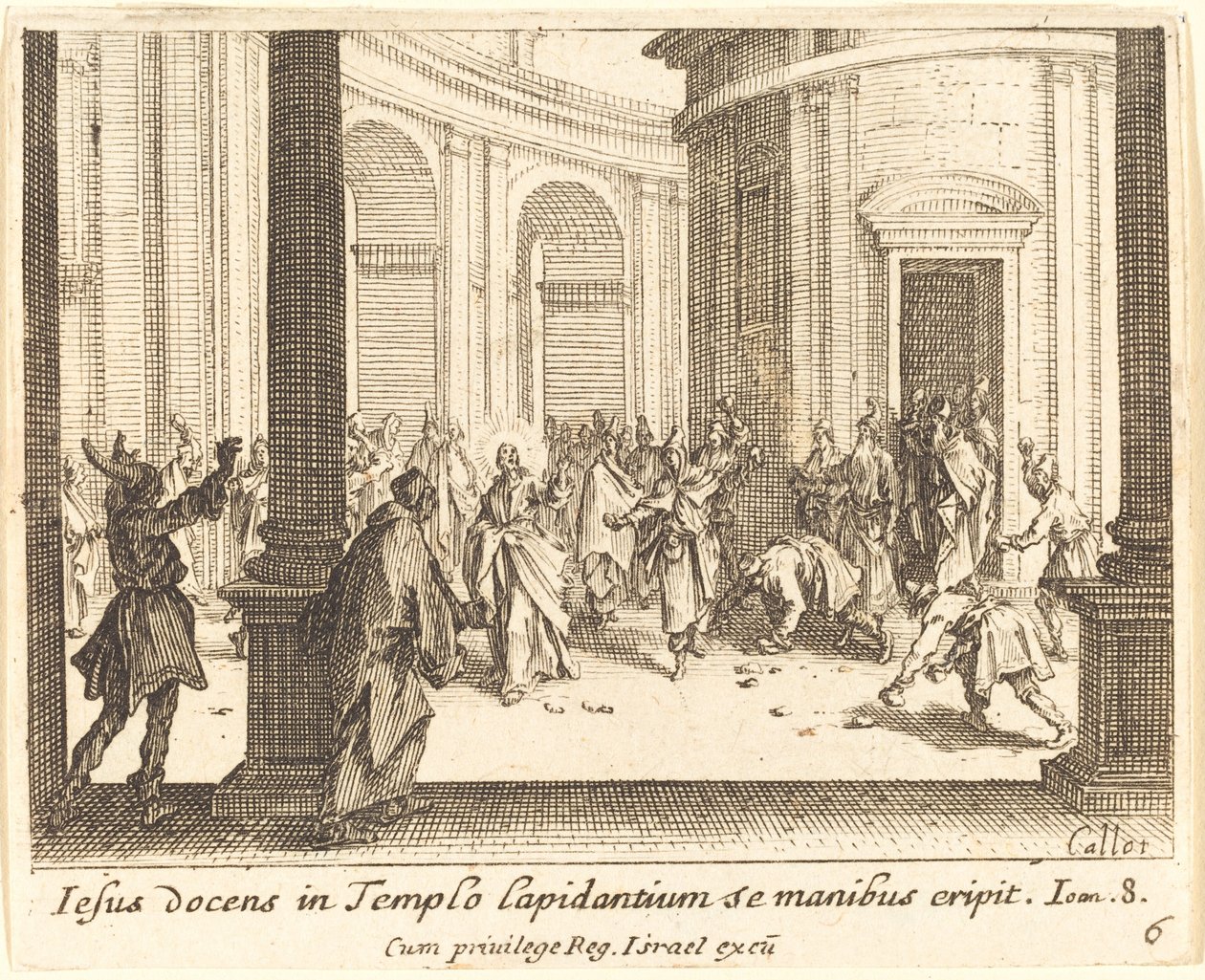 Jesu stening af Jacques Callot