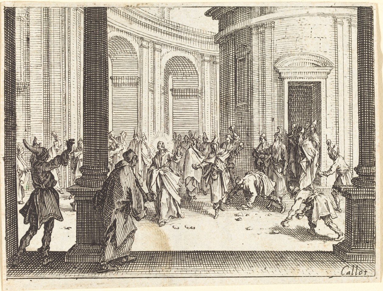 Jesu stening, 1635. af Jacques Callot