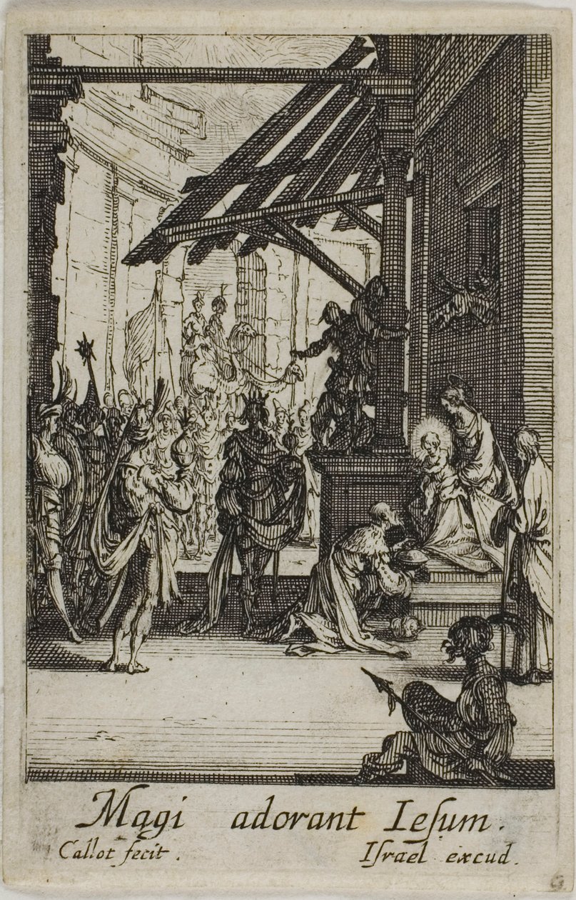 De hellige tre kongers tilbedelse, fra Jomfru Marias liv af Jacques Callot