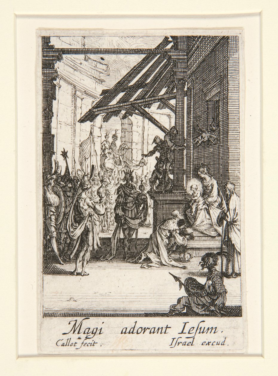 Magiernes tilbedelse, nr. 8 fra Jomfruens liv af Jacques Callot