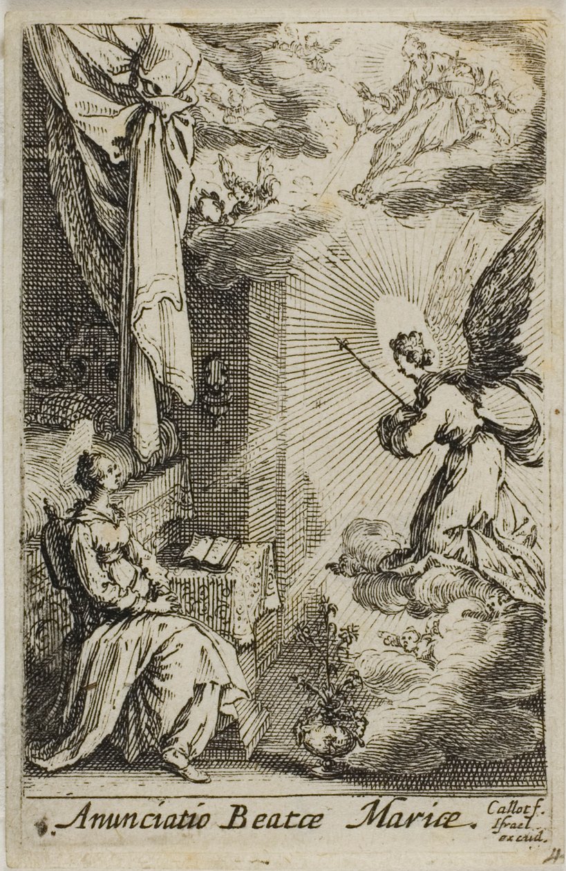 Bebudelsen, fra Jomfruens liv af Jacques Callot