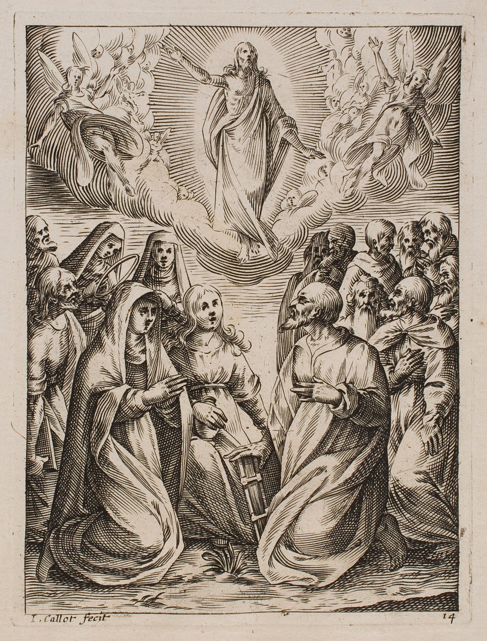 Jesu himmelfart, fra serien „Billeder af Rom“ af Jacques Callot