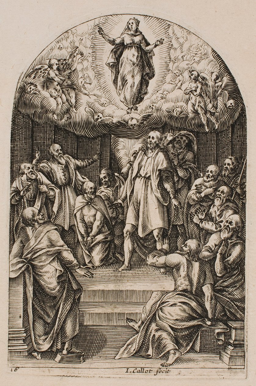 Marias himmelfart, fra serien «Billeder af Rom» af Jacques Callot