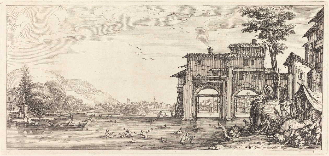 Badegæsterne, sandsynligvis ca. 1630. af Jacques Callot