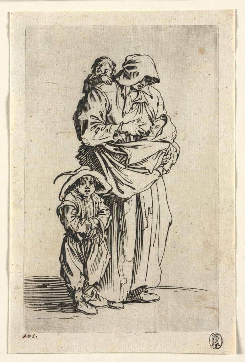 Tiggerne: En mor og hendes tre børn af Jacques Callot
