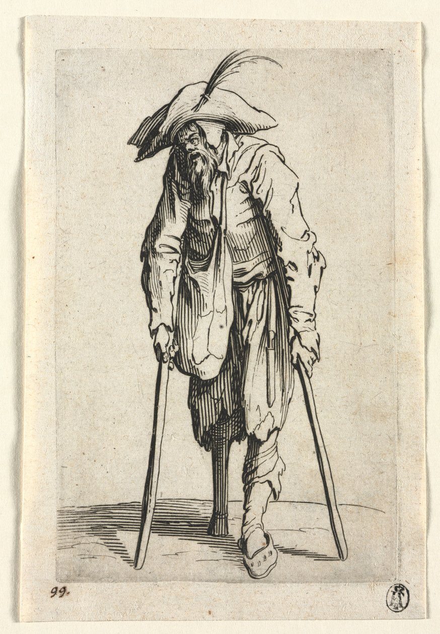 Tiggerne: Tigger med træben, ca. 1623. af Jacques Callot
