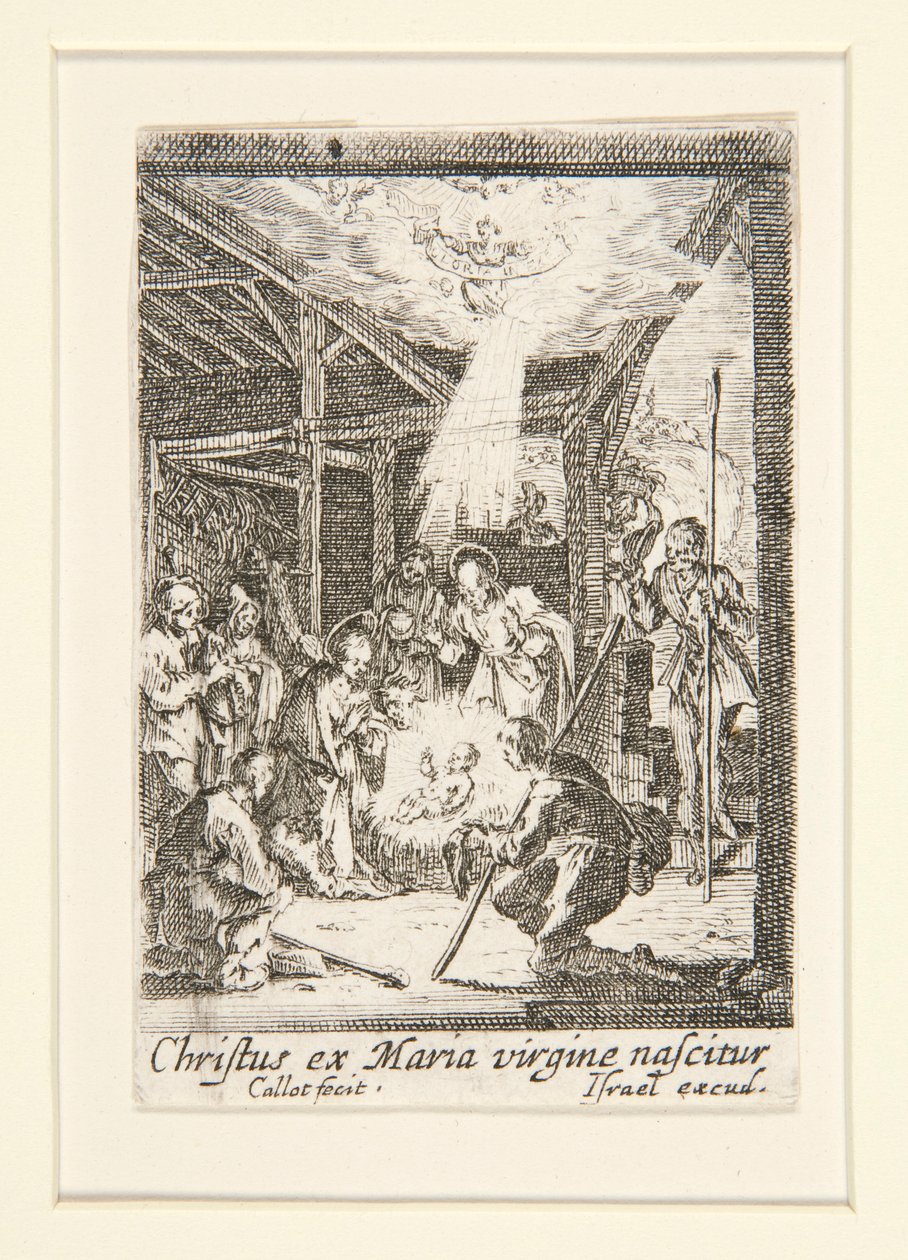 Kristi fødsel, nr. 7 fra Jomfruens liv af Jacques Callot