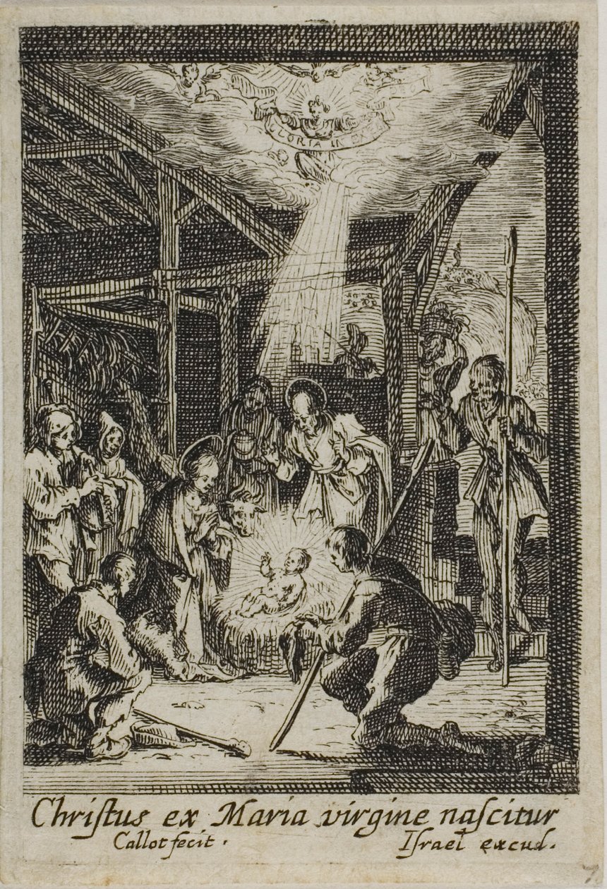 Jesu fødsel, fra Jomfruens liv af Jacques Callot