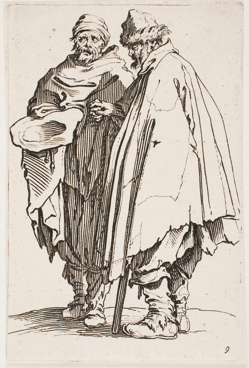 Den blinde mand og hans ledsager, nr. 9 fra serien The Beggars af Jacques Callot