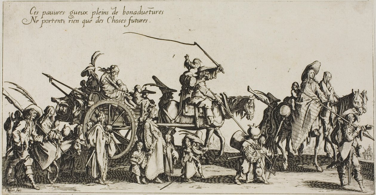 The Bohemians Marching: The Rear Guard, fra The Bohemians af Jacques Callot