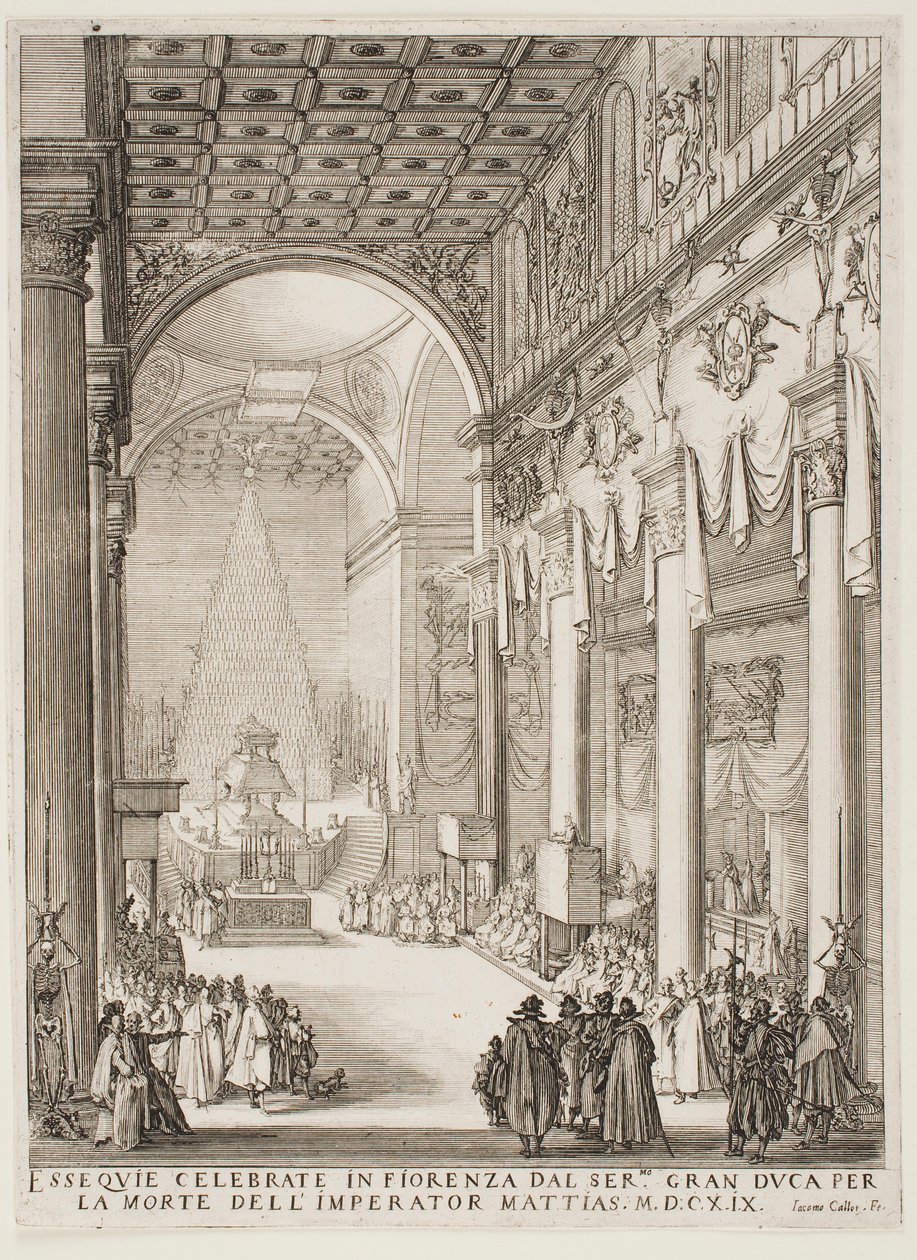 Katafalken for kejser Matthias af Jacques Callot
