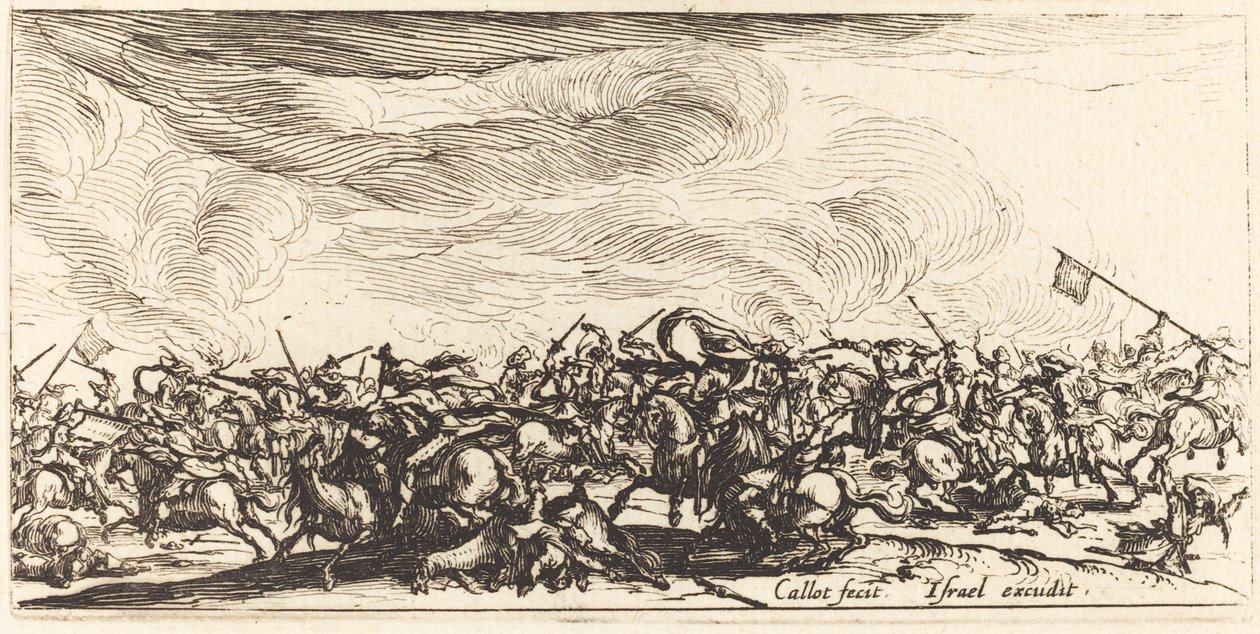 Kavalerikampen med sværd af Jacques Callot