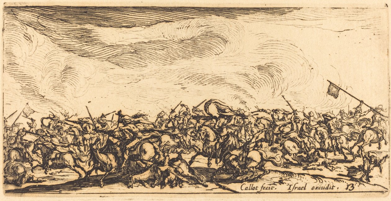 Kavalerikampen med sværd, ca. 16321634. af Jacques Callot