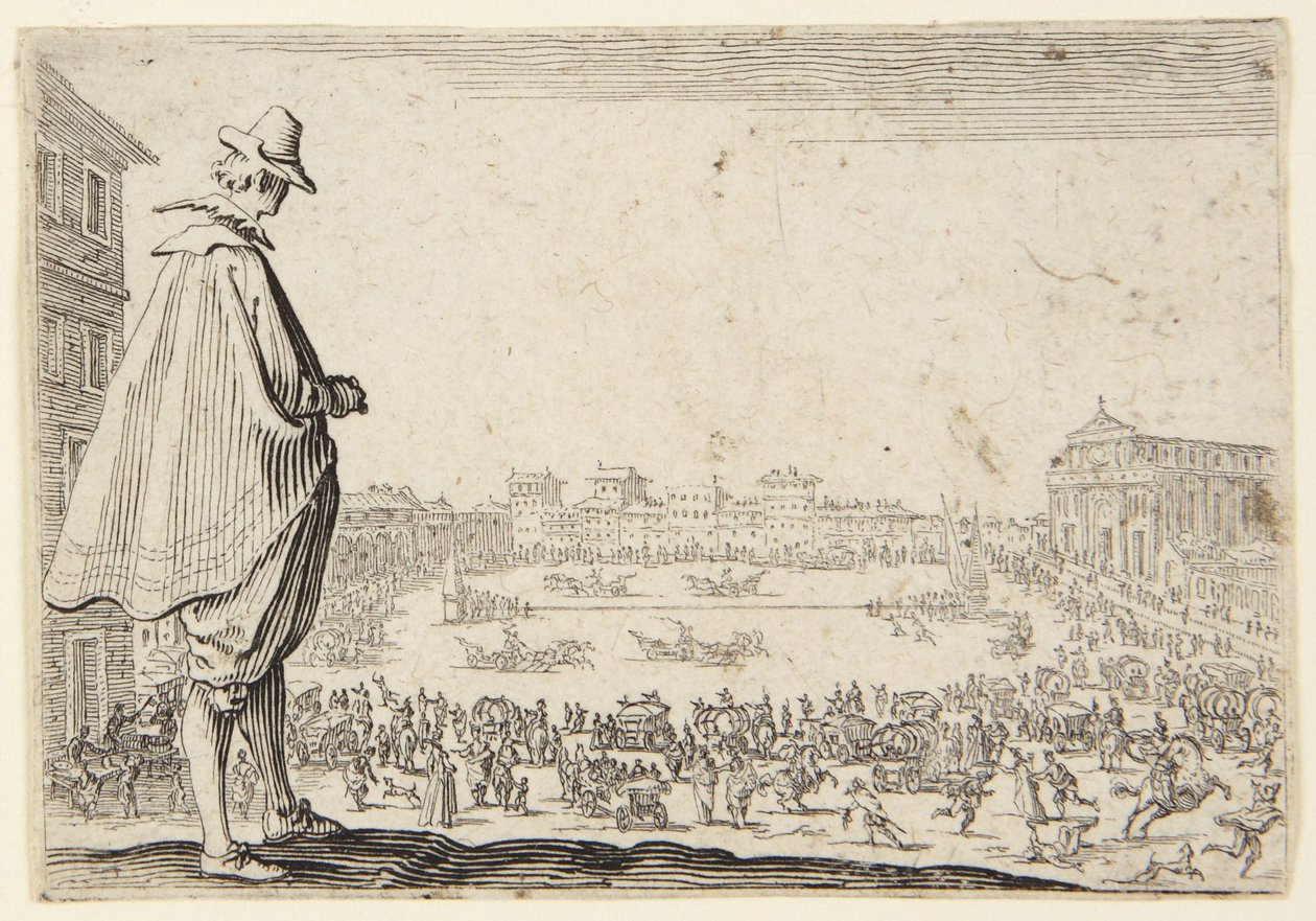 Vognbanen på pladsen ved Santa Maria Novella i Firenze af Jacques Callot