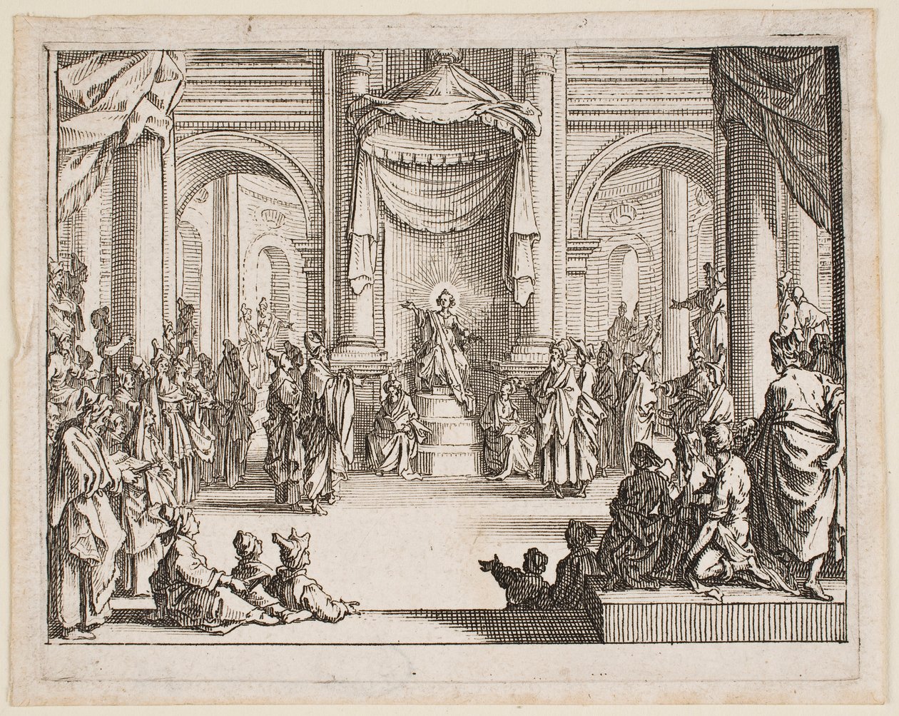 Jesusbarnet blandt de lærde, fra serien »Det Nye Testamente« af Jacques Callot