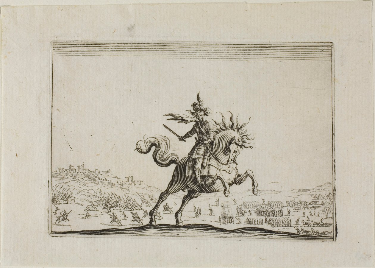 Kommandøren til hest, fra The Caprices af Jacques Callot