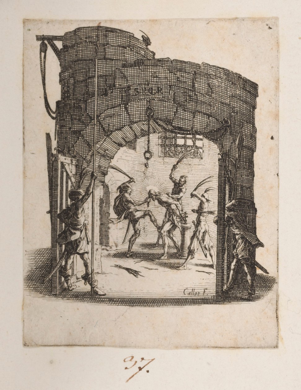 Kroningen af fyrretræer, no. 8 af 11 fra La Petite Passion af Jacques Callot