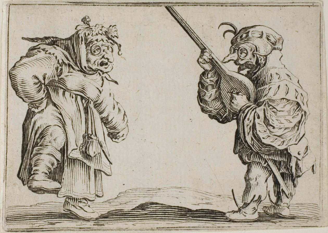 Danserne med lutten, fra The Caprices af Jacques Callot