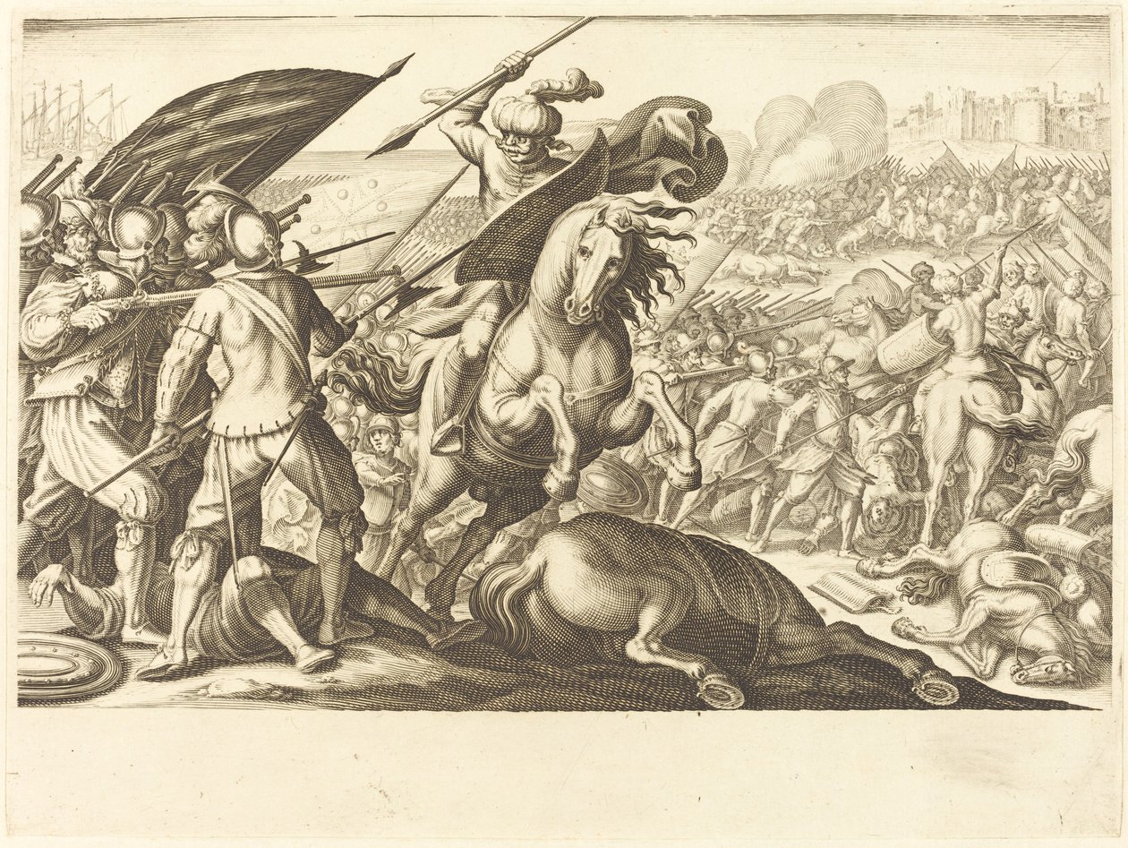Nederlaget for det tyrkiske kavaleri af Jacques Callot