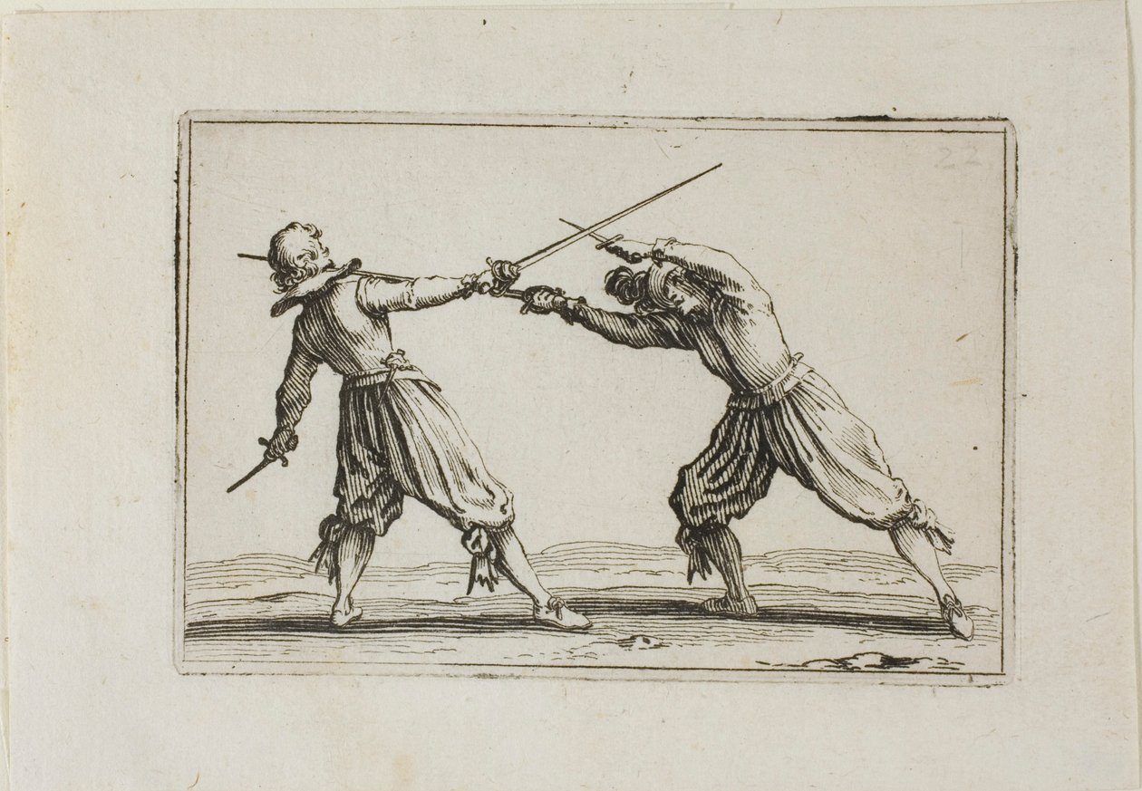 Duellen med sværd og dolke, fra The Caprices af Jacques Callot