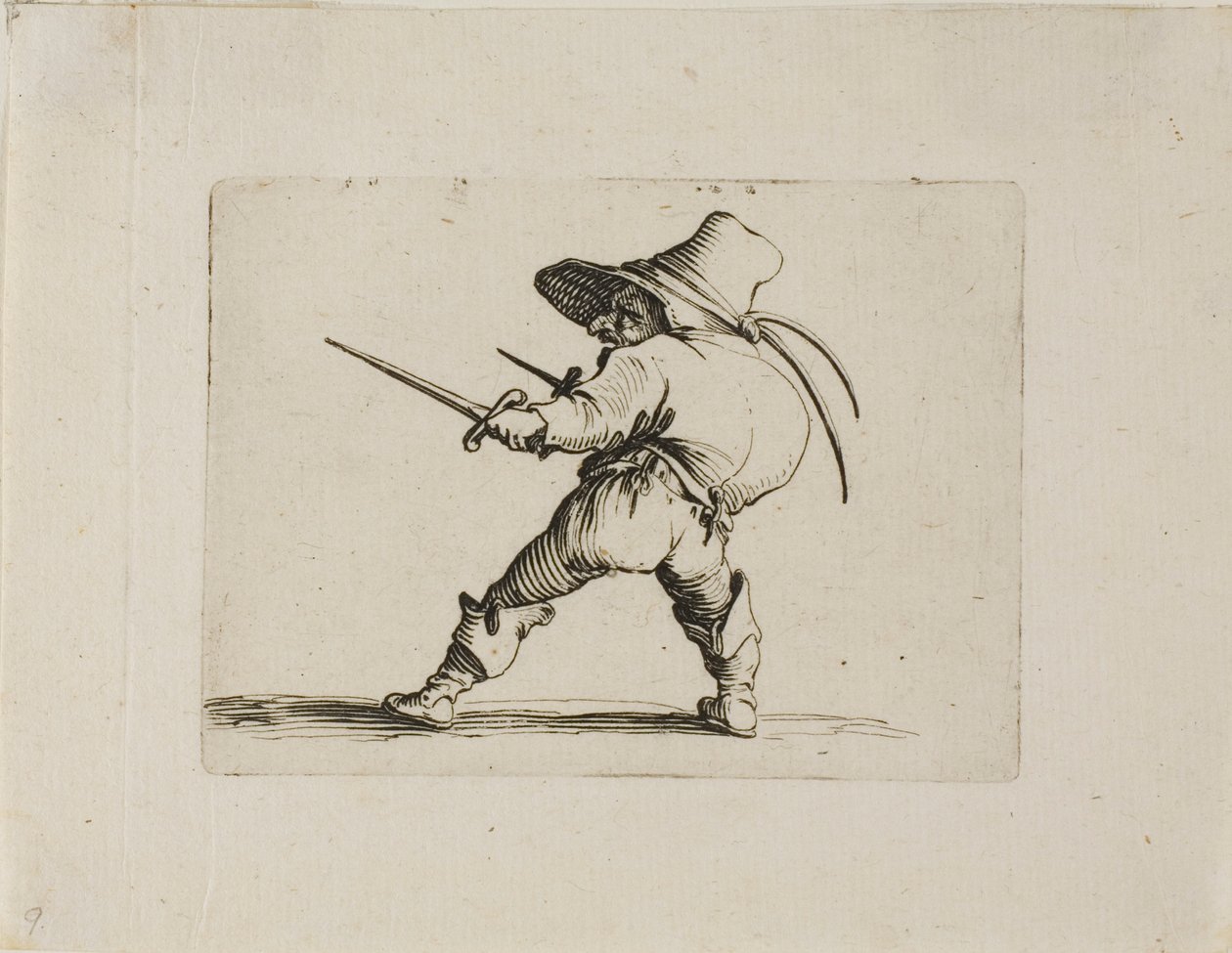 Duelisten med et sværd og en dolk, fra Varie Figure Gobbi af Jacques Callot