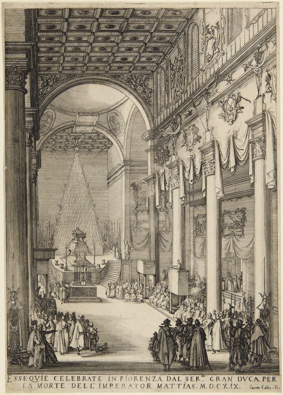 Kejser Matthew ligger på lit de parade af Jacques Callot