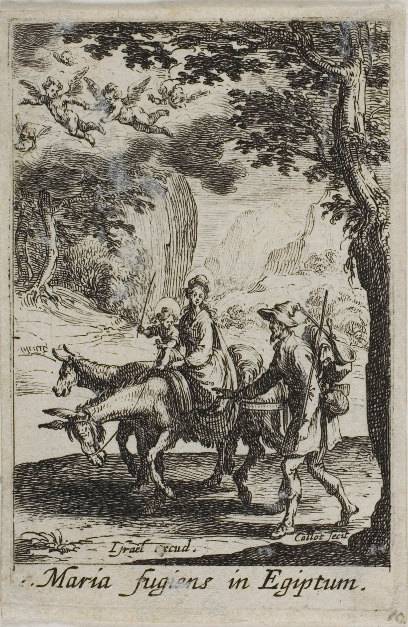 Flugten til Egypten, fra Jomfruens liv af Jacques Callot
