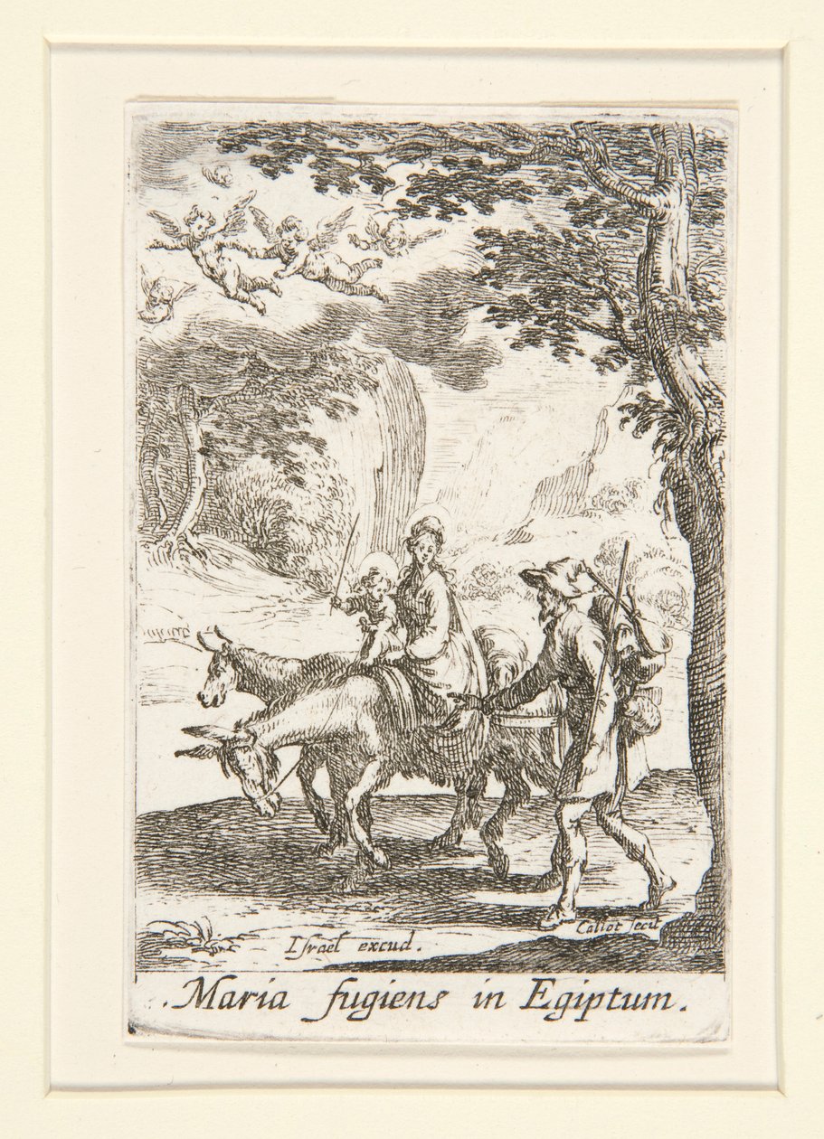 Flugten til Egypten, nej. 9 fra Jomfruens liv af Jacques Callot