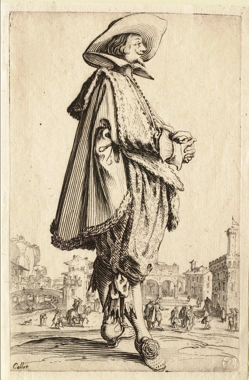 Gentlemanden med foldede hænder af Jacques Callot