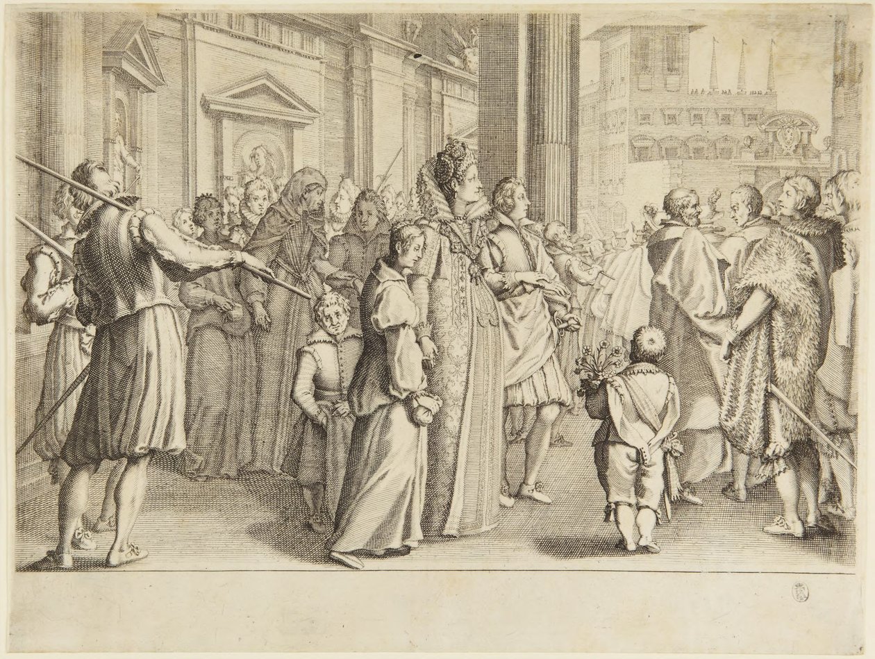 Storhertuginde Maria Maddalena og medgiftsfesten af Jacques Callot