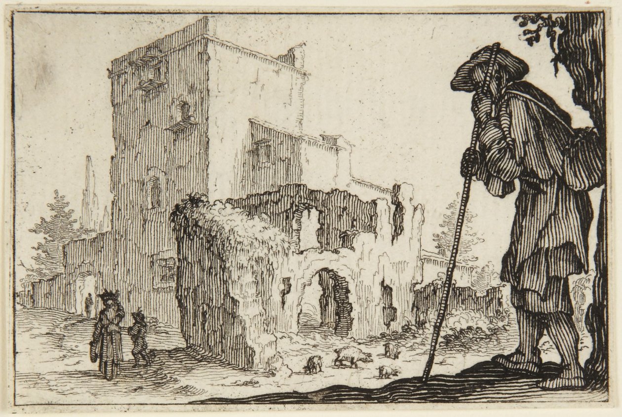 Hyrden og ruinerne af Jacques Callot