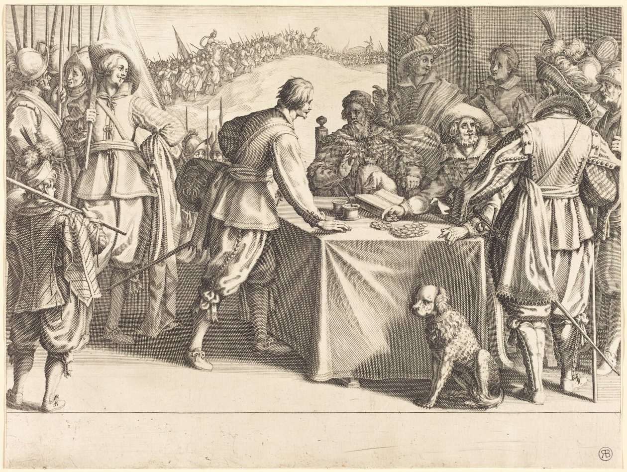Hvervningen af tropperne af Jacques Callot