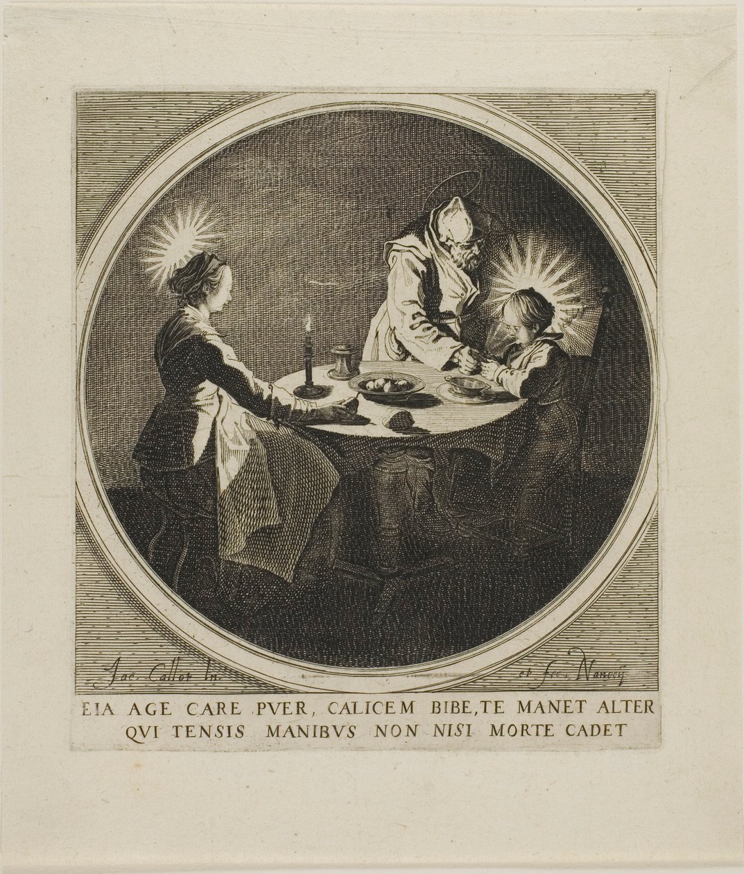 Den hellige familie til bords af Jacques Callot