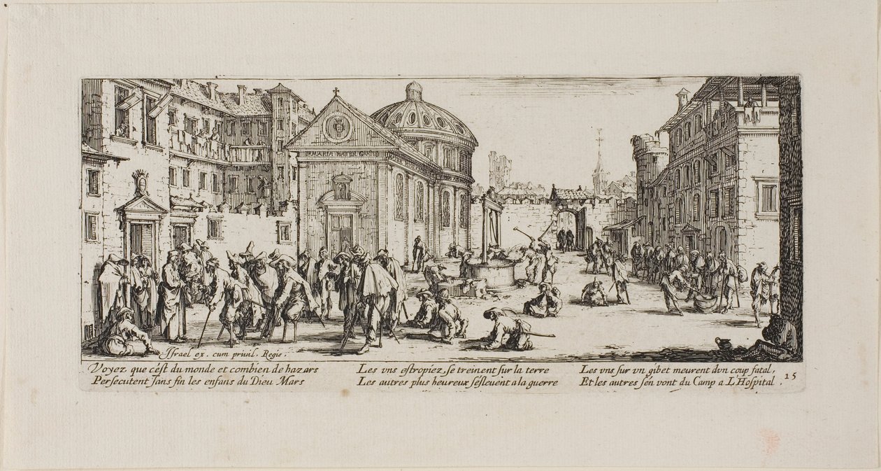 Hospitalet, tallerken femten fra The Miseries of War af Jacques Callot