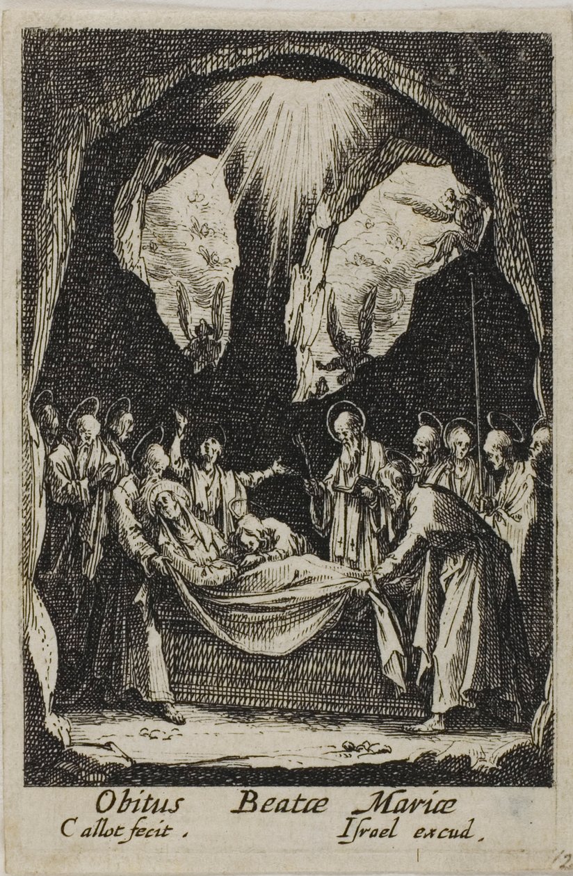 Jomfruens begravelse, fra Jomfruens liv af Jacques Callot