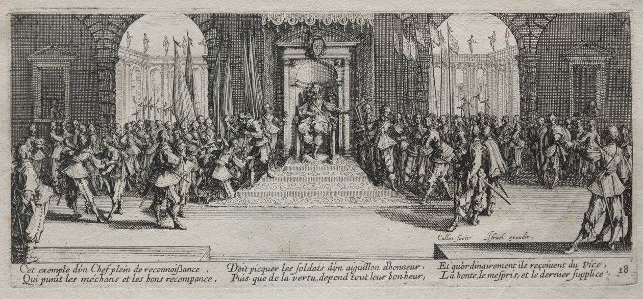 Krigens store elendighed: fordeling af vederlag af Jacques Callot